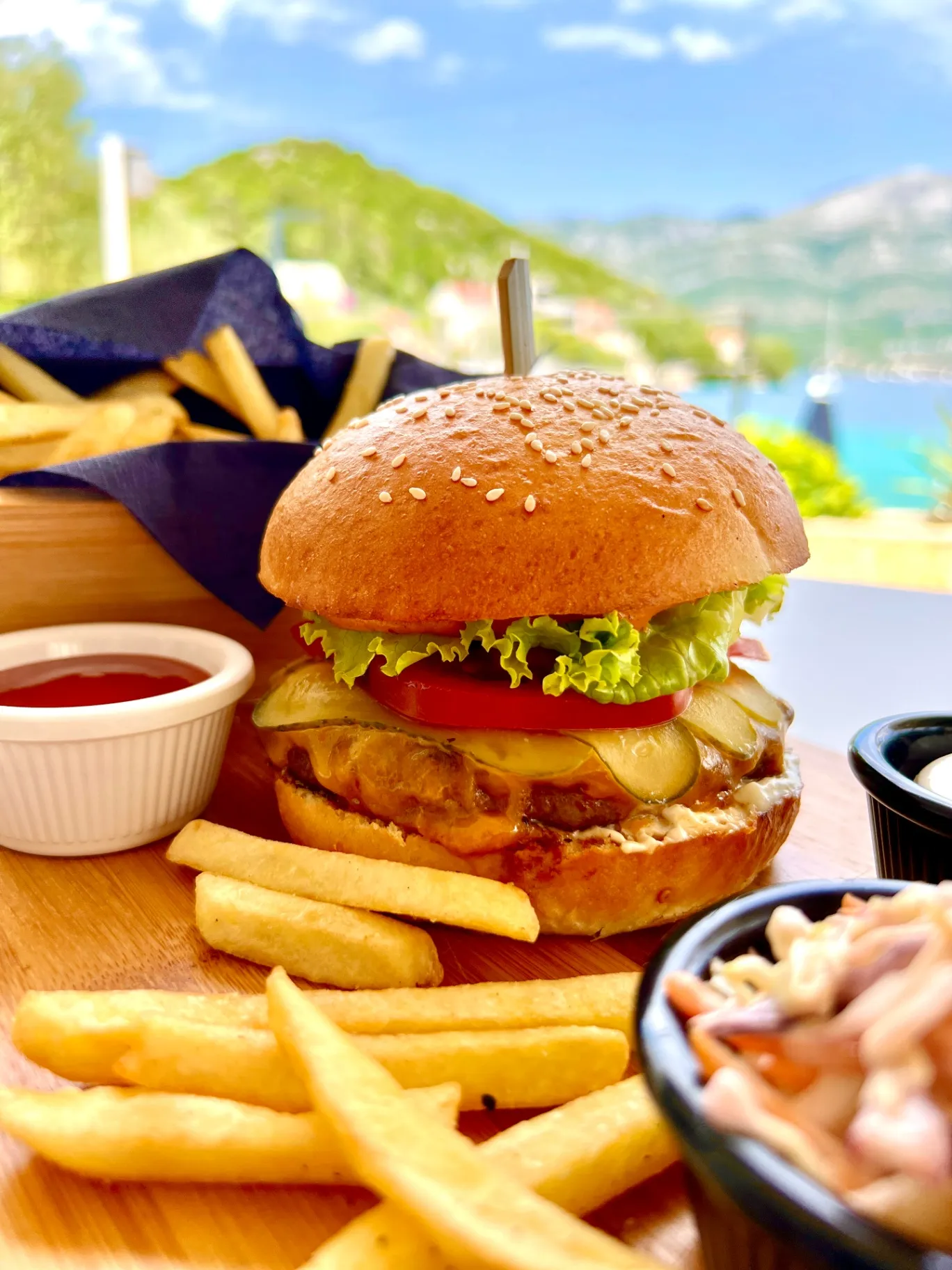 Mimi's Bistro — burger fries